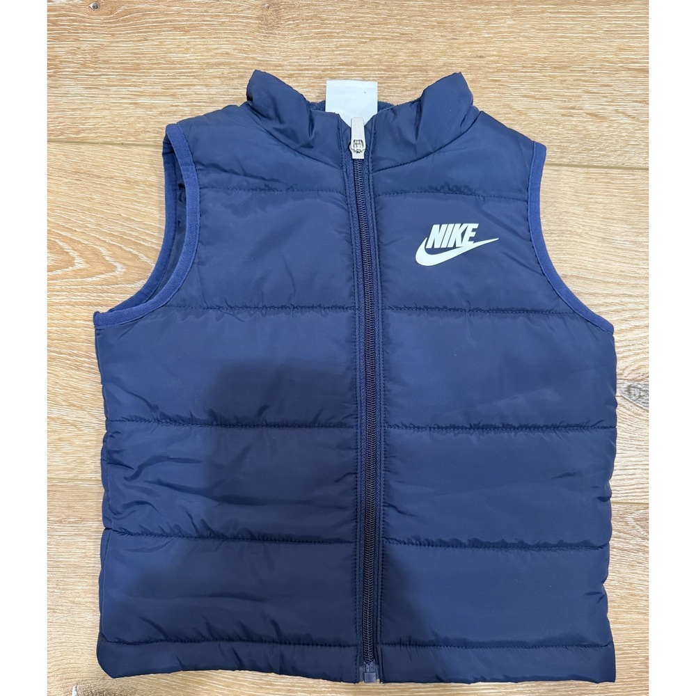 Nike Toddler Puffer Vest Blue Size 2T Full Zip Boys Excellent Condition